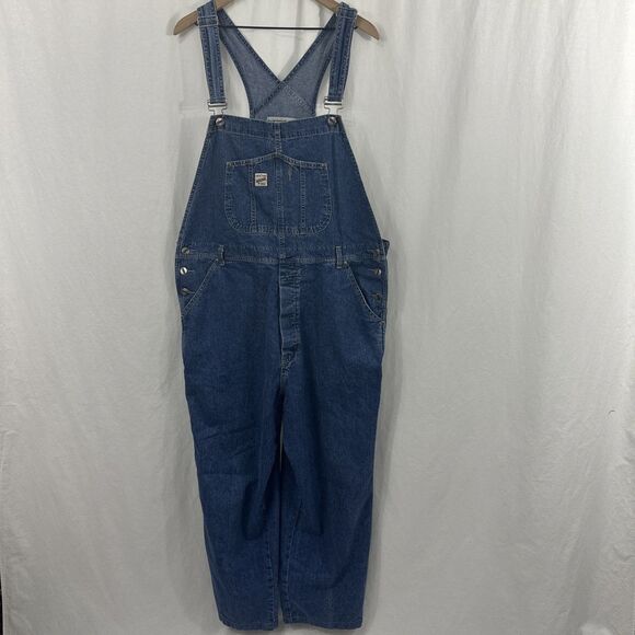 Guess Vintage 90s Y2K Medium Blue Wash Overalls USA Cotton Size XL Style 11737 - Picture 1 of 16